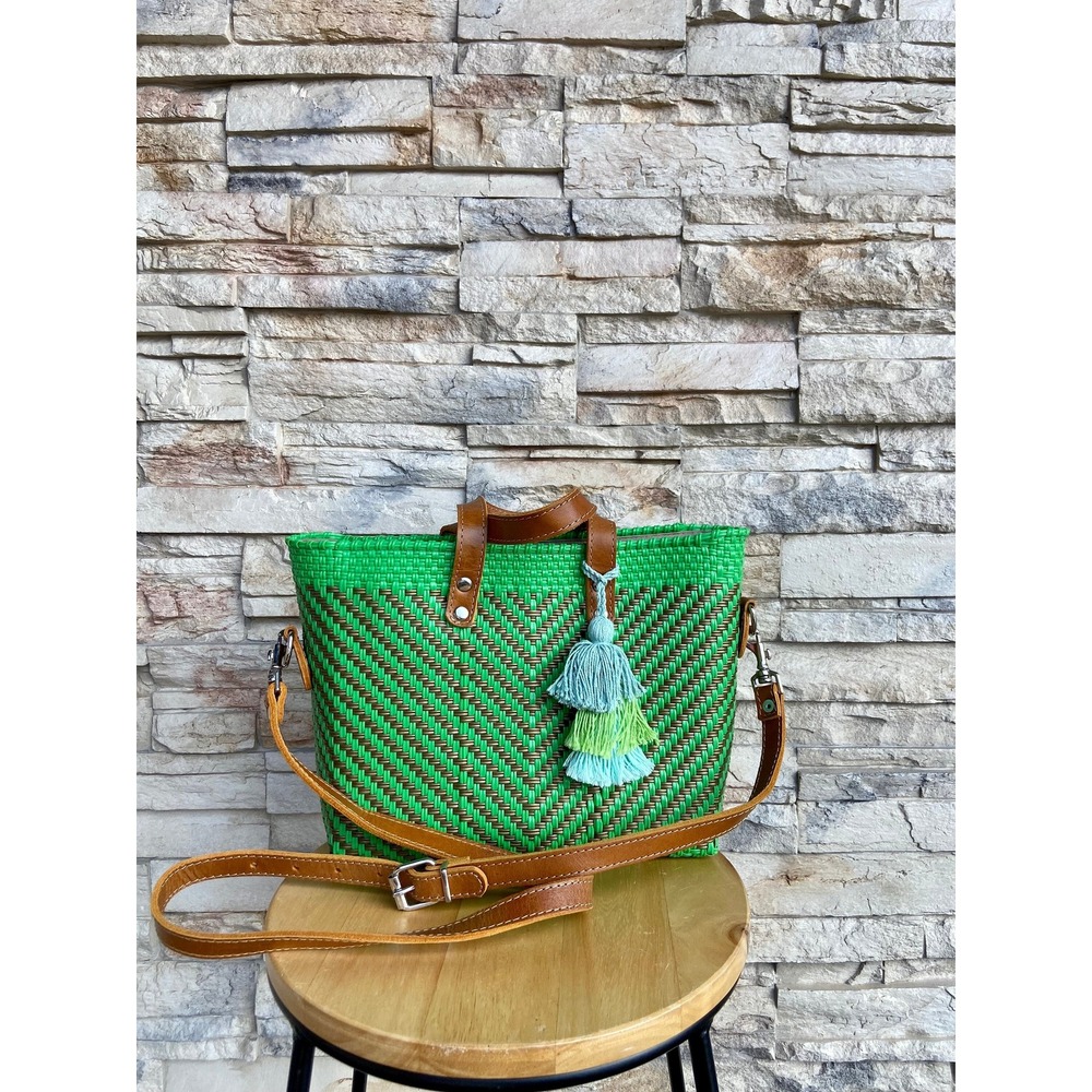 Handmade Plastic Woven Medium Purse Crosbody Oaxaca Bag